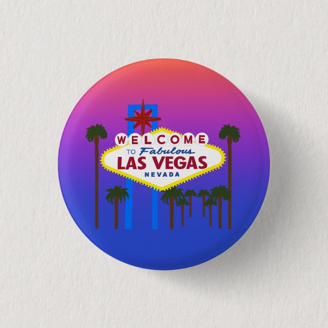 Willkommen bei Las Vegas Schild #3 Button (Vorderseite)