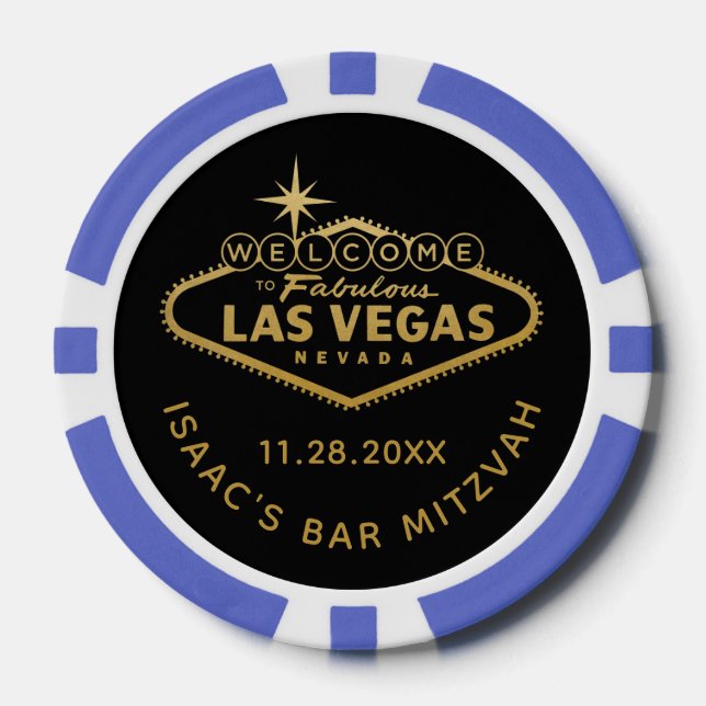 Willkommen bei Las Vegas Sign Casino Gefallen Pokerchips (Vorderseite)