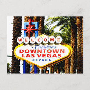 Willkommen bei Las Vegas Sign Postcard Postkarte