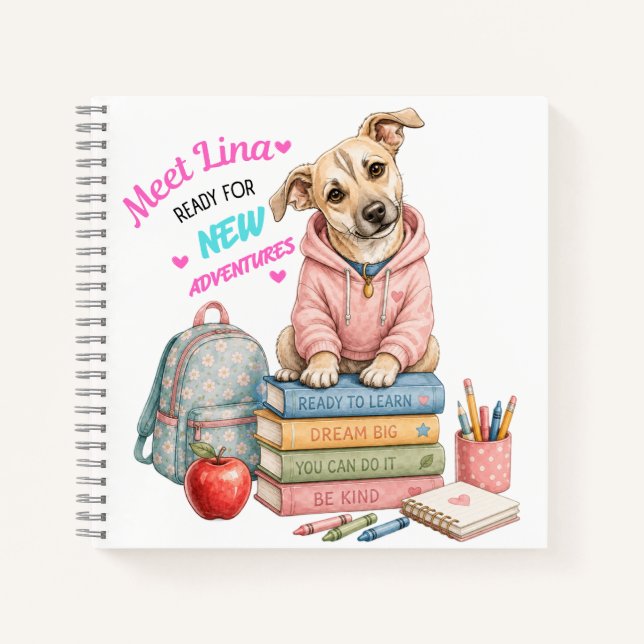 Willkommen bei Linas Schulabenteuern! Notizbuch (Vorderseite)