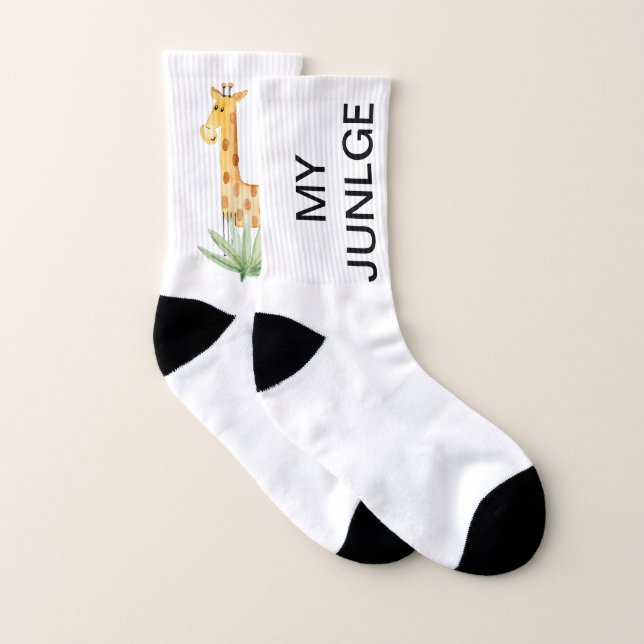 Willkommen bei meiner Dschungelkreuz-Giraffe Socken (Paar)