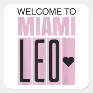 Willkommen bei Miami Leo 10 - GOAT Quadratischer Aufkleber