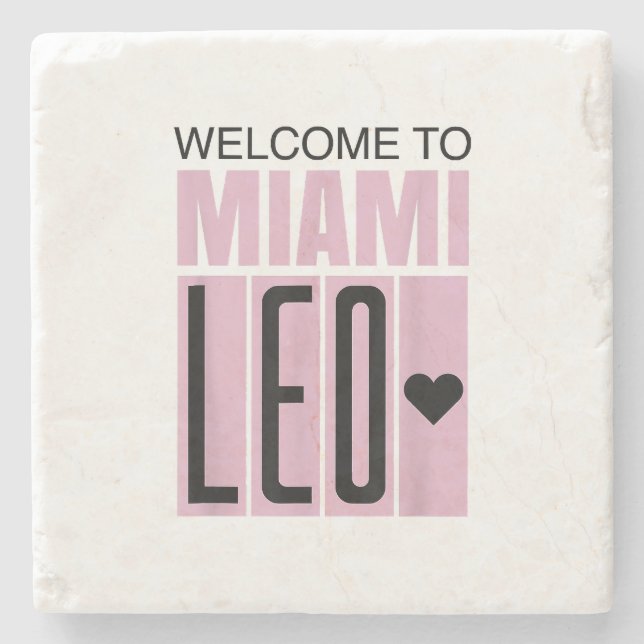 Willkommen bei Miami Leo 10 - GOAT Steinuntersetzer (Vorderseite)