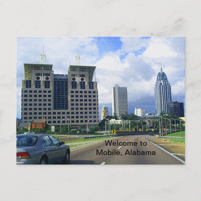 Willkommen bei Mobile, Alabama Postkarte (Vorderseite)