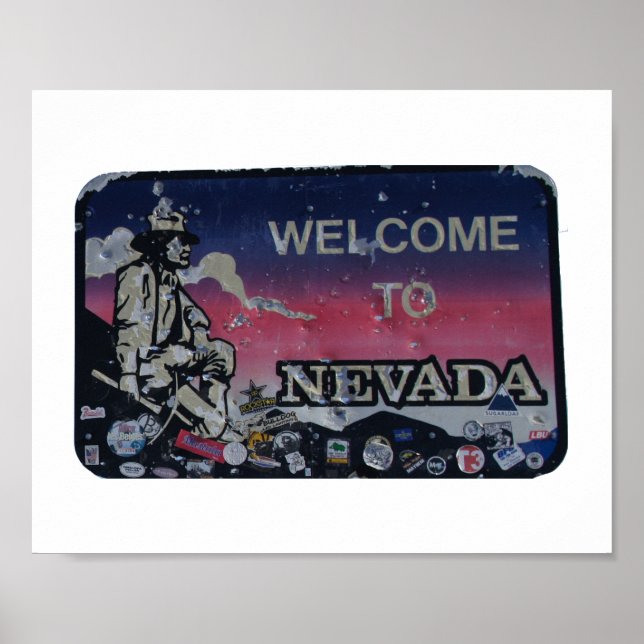 Willkommen bei Nevada Notebook Postcard Poster (Vorne)