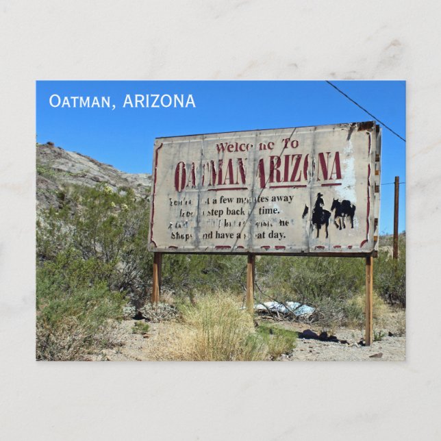 Willkommen bei Oatman Vintag Sign Postcard! Postkarte (Vorderseite)