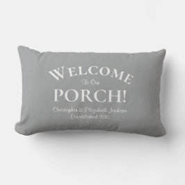 Willkommen bei Porch Custom Family Names Trendy Gr Kissen Für Draußen