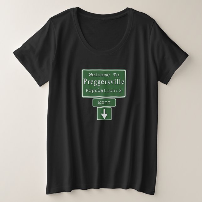 Willkommen bei Preggersville (Twins) Maternity Große Größe T-Shirt (Design vorne)