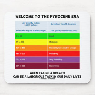 Willkommen bei Pyrocene Ära Air Quality Index Geek Mousepad