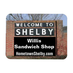 WILLKOMMEN BEI SHELBY Willis Sandwich Shop Flexibl Magnet