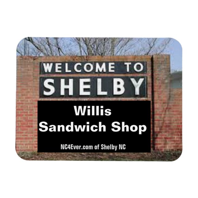 WILLKOMMEN BEI SHELBY Willis Sandwich Shop Flexibl Magnet (Horizontal)