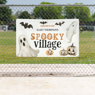 Willkommen bei Spooky Village Ghosts Name Hallowee Banner