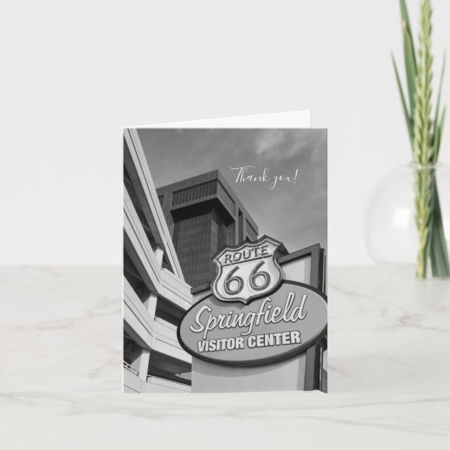 Willkommen bei Springfield Grayscale Danke Karte (Vorderseite)