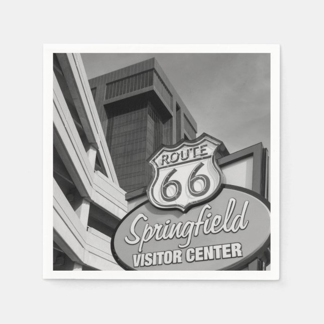 Willkommen bei Springfield Grayscale Serviette (Vorderseite)