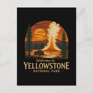 Willkommen bei Stickerei Yellowstone National USA Feiertagspostkarte