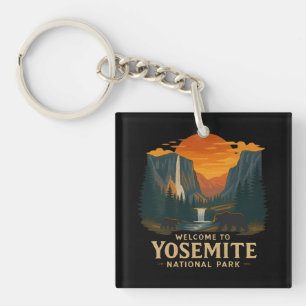 Willkommen bei Stickerei Yosemite National USA Schlüsselanhänger