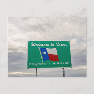 Willkommen bei Texas Sign - The Lone Star Staat Postkarte