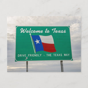 Willkommen bei Texas Sign - The Lone Star Staat Postkarte