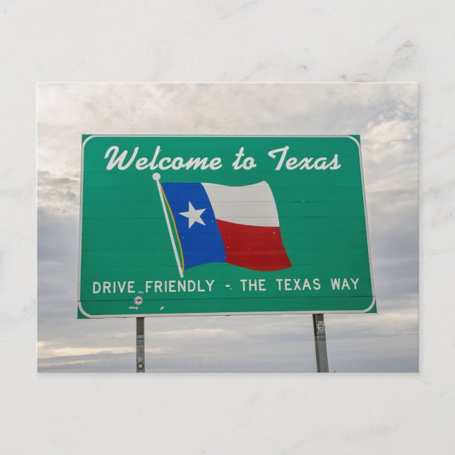 Willkommen bei Texas Sign - The Lone Star Staat Postkarte (Vorderseite)