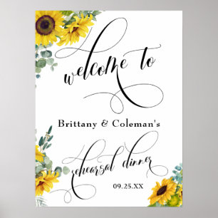 Willkommen bei The Rehearsal Dinner Watercolor Flo Poster