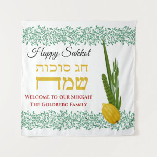 Willkommen bei unserem Sukkah Add Family Name Wandteppich