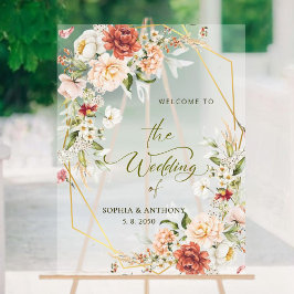 Willkommen bei unseren geometrischen Hochzeitstile Acrylschild