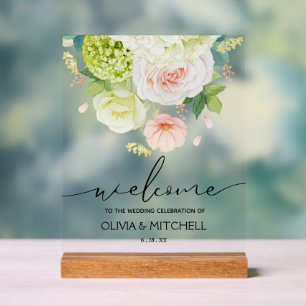 Willkommen bei unserer Hochzeitsfloristik Acrylschild