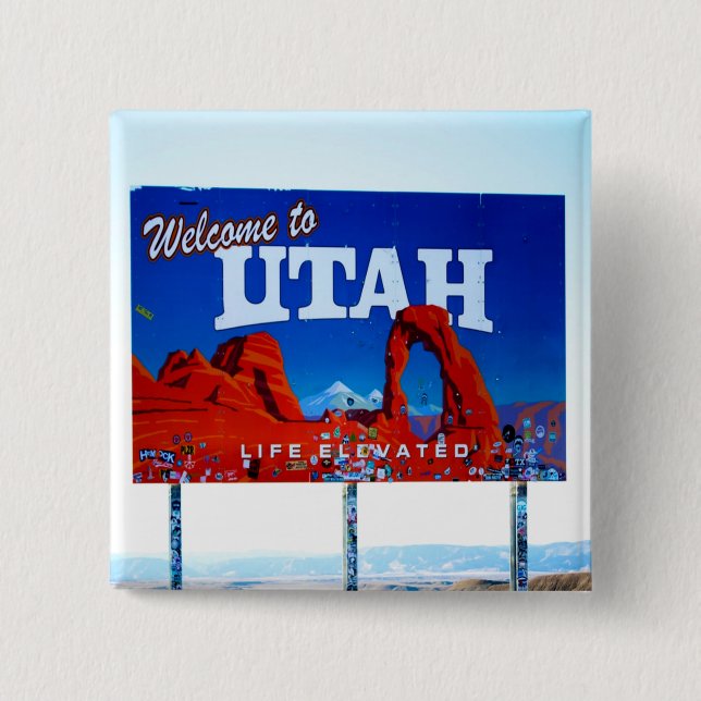 Willkommen bei Utah Sign Button (Vorderseite)