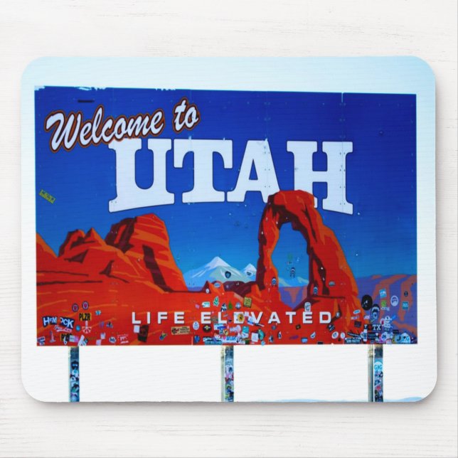 Willkommen bei Utah Sign Mousepad (Vorne)