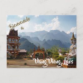 Willkommen bei Vang Vieng, Laos Postcard Postkarte