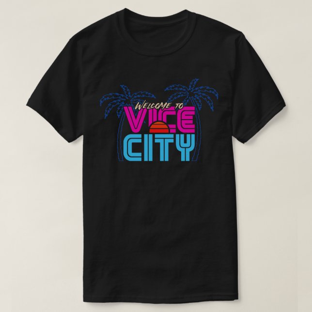 Willkommen bei Vice City T-Shirt (Design vorne)