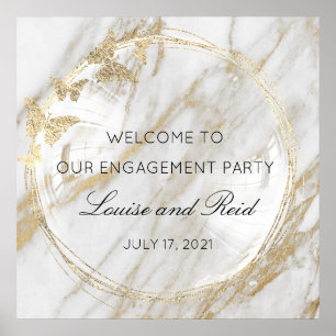 Willkommen bei Wedding Engagement Gold Marble Poster
