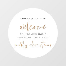 Willkommen bei Zuhause Names Frohe Weihnachts-Whit Fensteraufkleber