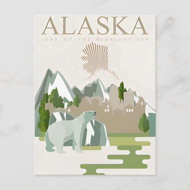 Willkommen beim ALASKA Staat von Amerika Postkarte (Vorderseite)