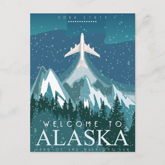 Willkommen beim ALASKA Staat von Amerika Postkarte (Vorderseite)