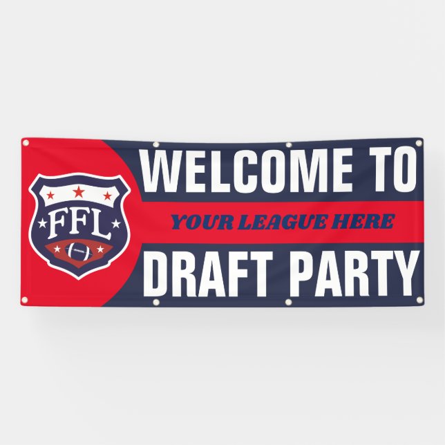 Willkommen beim Fantasy Football Draft Party Banner (Horizontal)