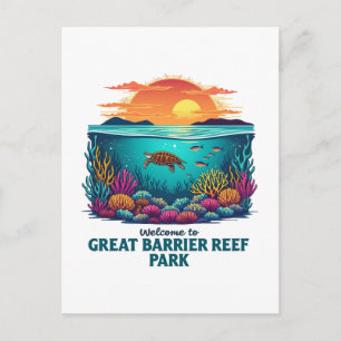 Willkommen beim Great Barrier Reef National in Aus Feiertagspostkarte
