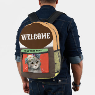 Willkommen beim individuellen Design mit Liebe Cat Bedruckter Rucksack