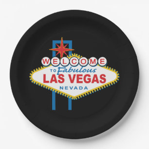 Willkommen beim Las Vegas Sign Pappteller
