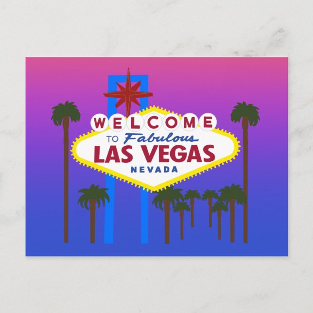 Willkommen beim Las Vegas-Zeichen #3 der Postkarte (Vorderseite)