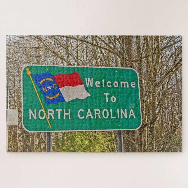 Willkommen beim North Carolina-Zeichen Puzzle (Horizontal)