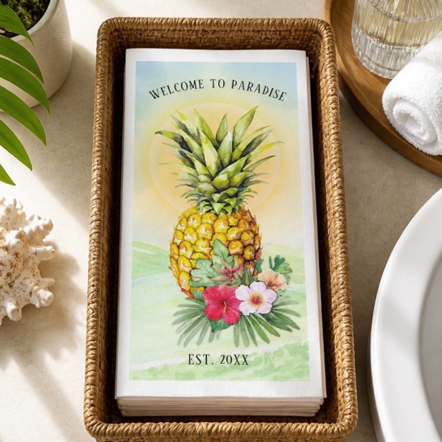 Willkommen beim Paradise Pineapier Napkins Serviette (Von Creator hochgeladen)