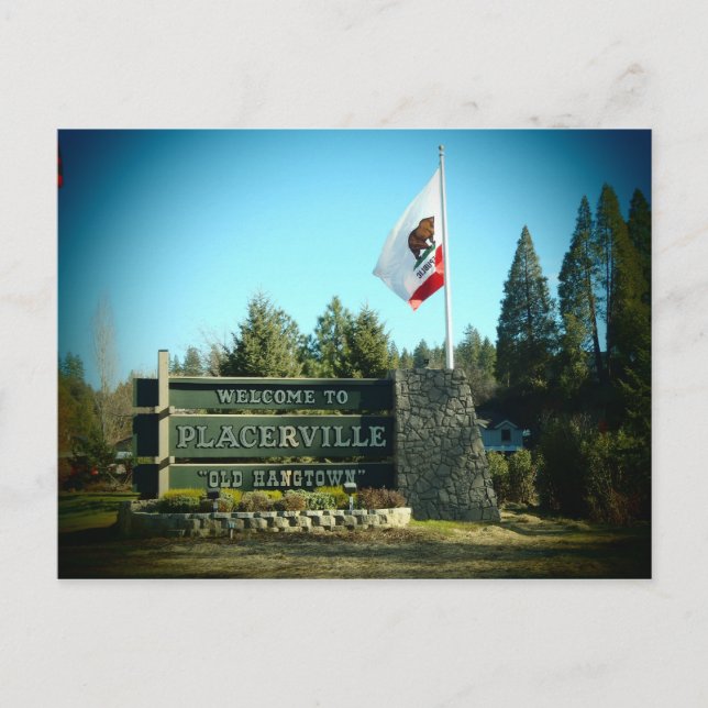 Willkommen beim Plerville California Schild Postka Postkarte (Vorderseite)