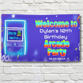 Willkommen beim Retro Arcade Power Up Gaming Gebur Banner