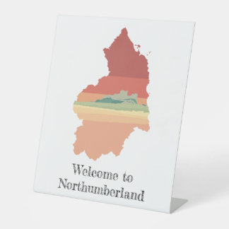 Willkommen beim Schild des Pedestal Northumberland
