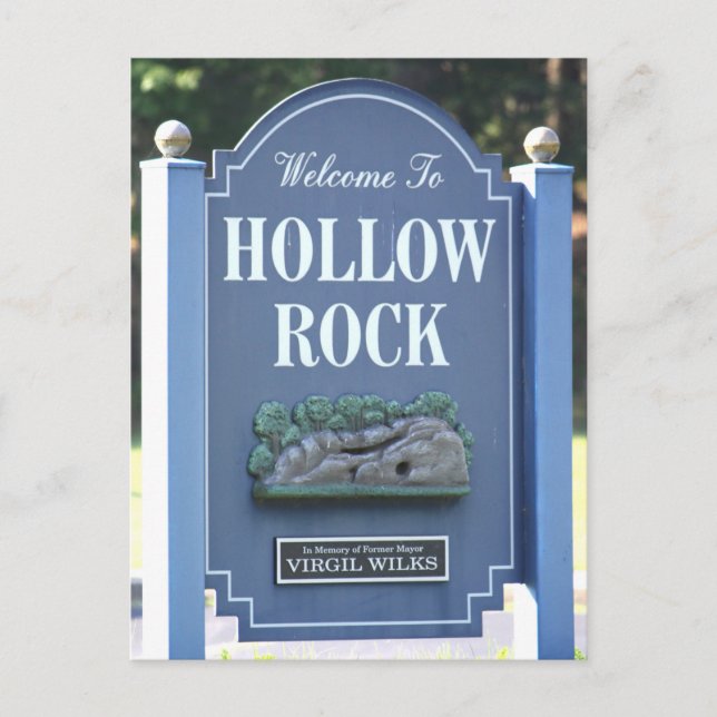 Willkommen beim Schild Hollow Rock, Tennessee Postkarte (Vorderseite)
