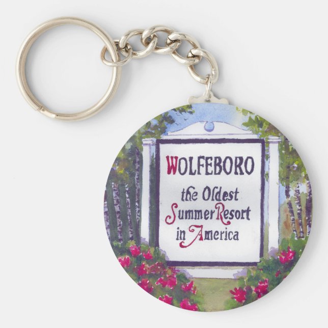 Willkommen beim Wolfeboro NH Sign Schlüsselanhänger (Vorne)
