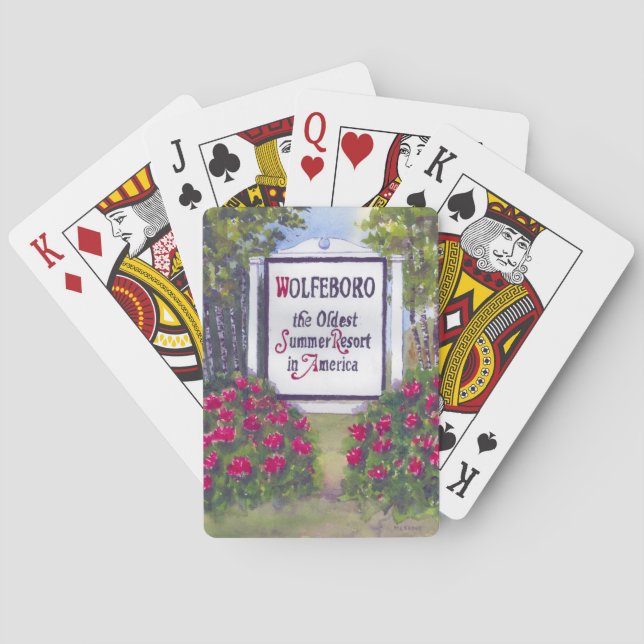 Willkommen beim Wolfeboro NH Sign Spielkarten (Rückseite)