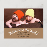 Willkommen beim World Twin Birth Announcement Foto