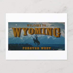 Willkommen beim Zeichen von Wyoming Postkarte